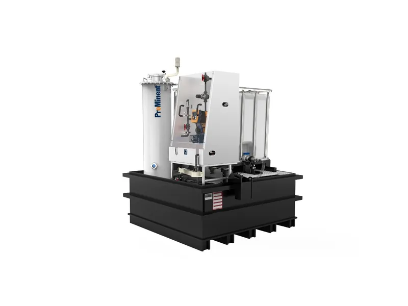 ProMinent DULCODOS SAFE-IBC F&B dosing station with drip tray