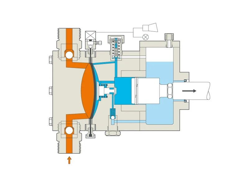 diaphragm leak detection: LEWA LEWA M500 diaphragm pump head