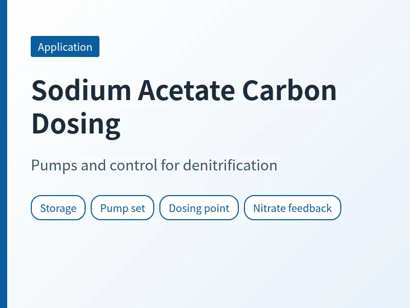 Cover for sodium acetate carbon dosing listing storage, pump set, injection point and nitrate feedback